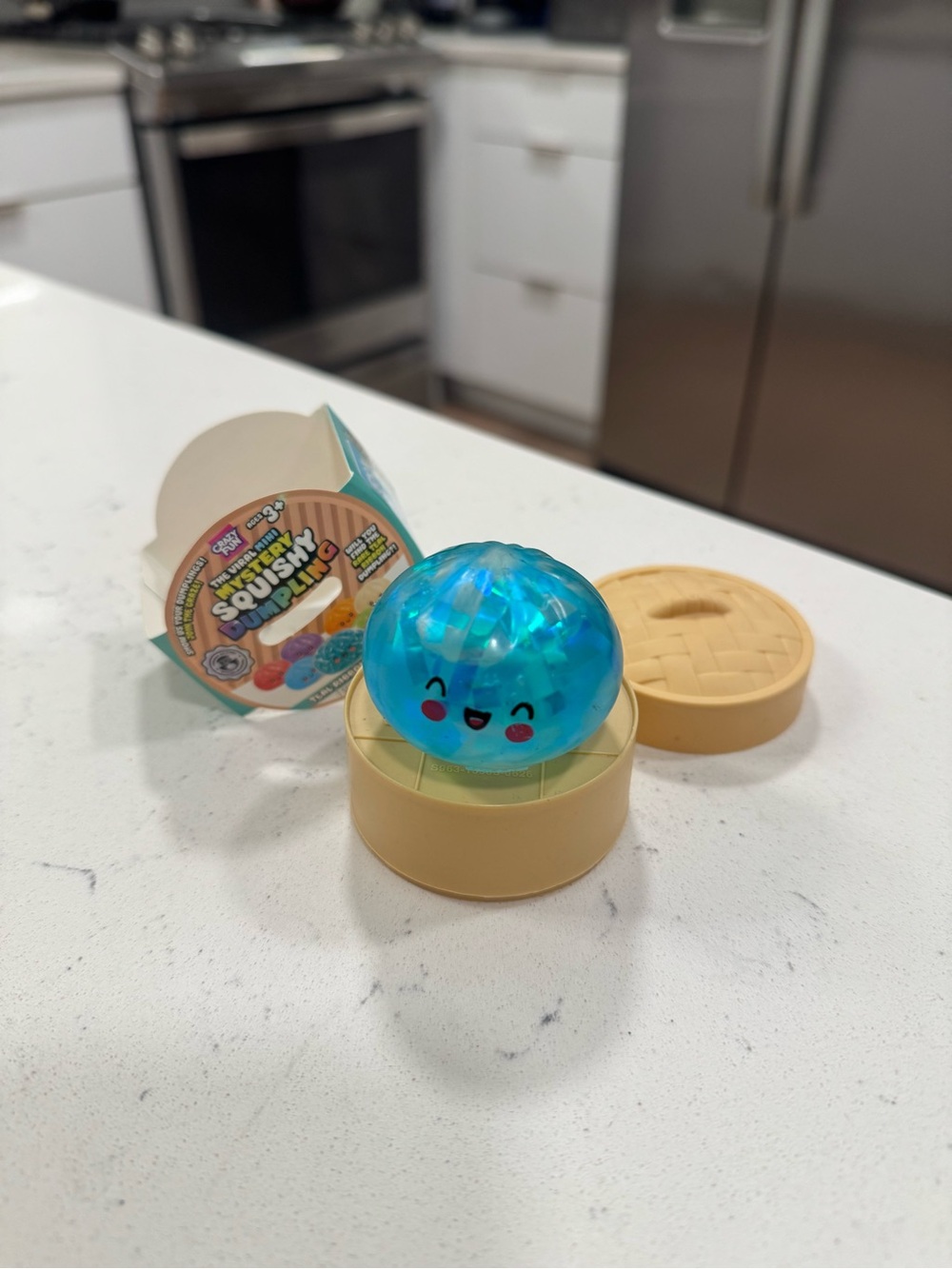 The viral mini mystery squishy Dumpling teal Ribbon Edition rare CRAZY FUN RMS - Picture 2 of 2